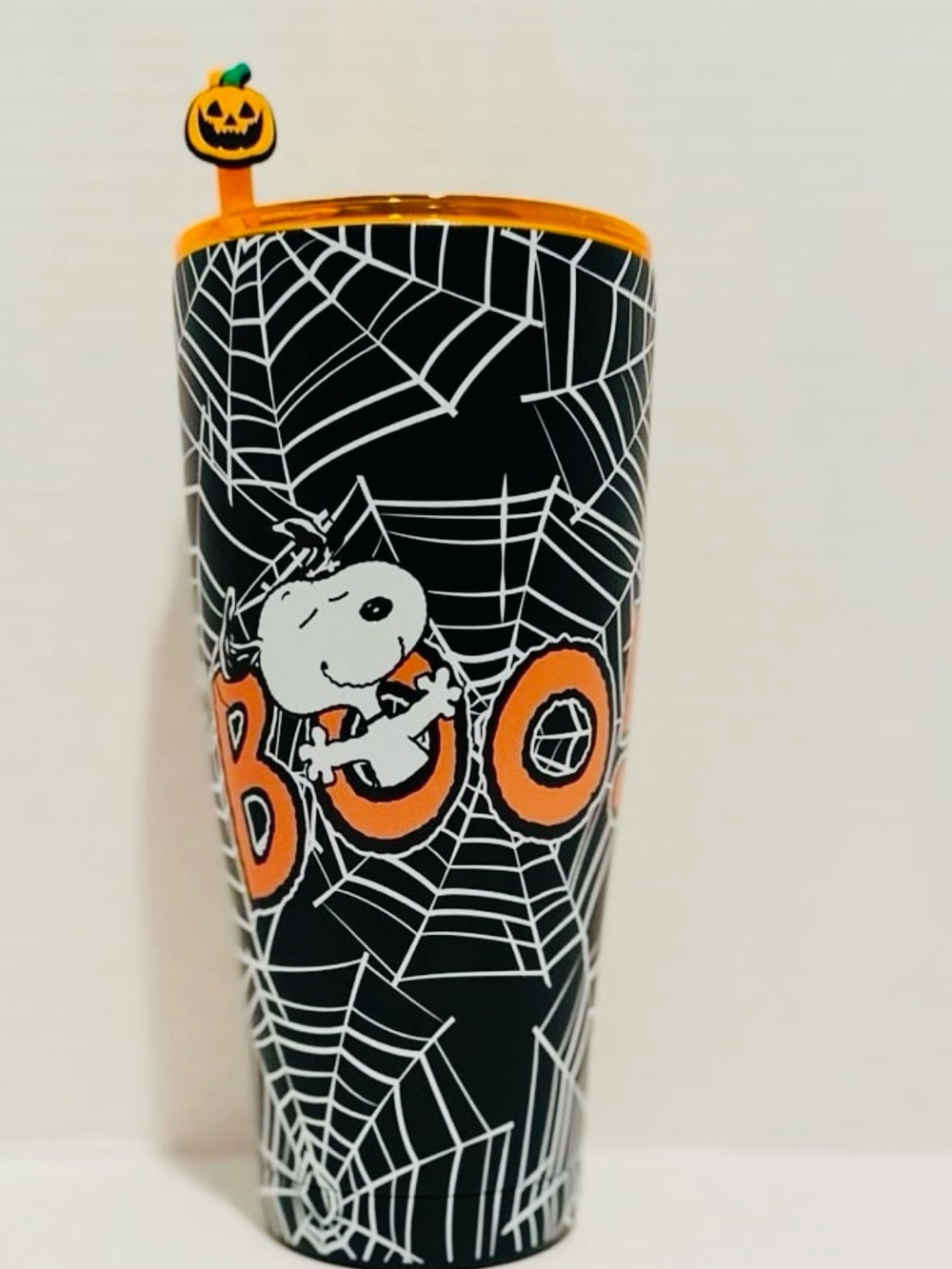 Peanuts NWT Snoopy Halloween Spiderwebs Stainless Steel Tumbler
